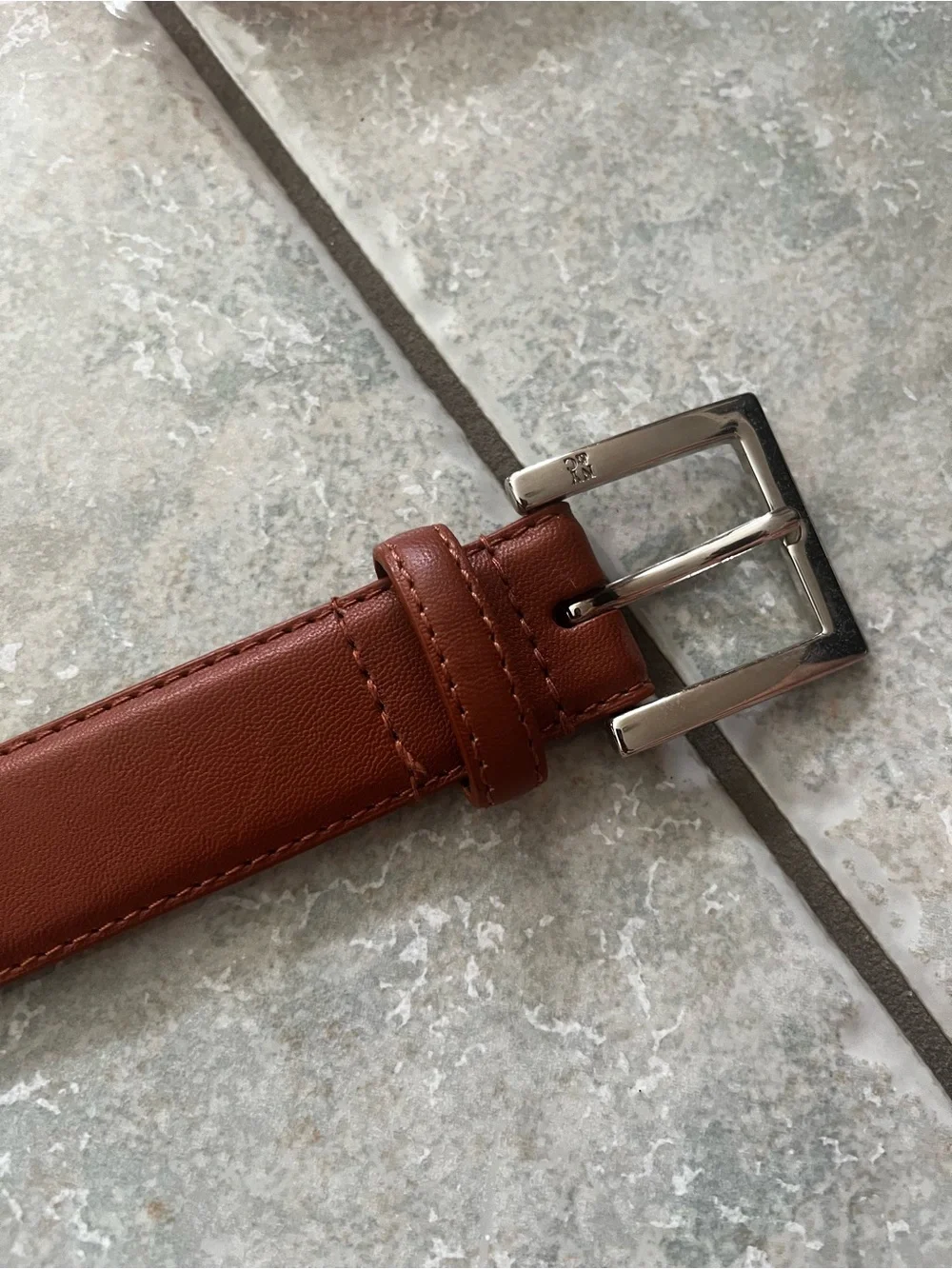 NWOT New York & company brown 1 in faux leather belt womens